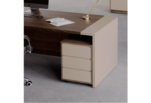 Тумба подкатная Модесто, цвет дуб капучино + бежевый