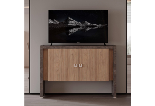 Креденция высокая Челси, цвет вяз + бетон темный