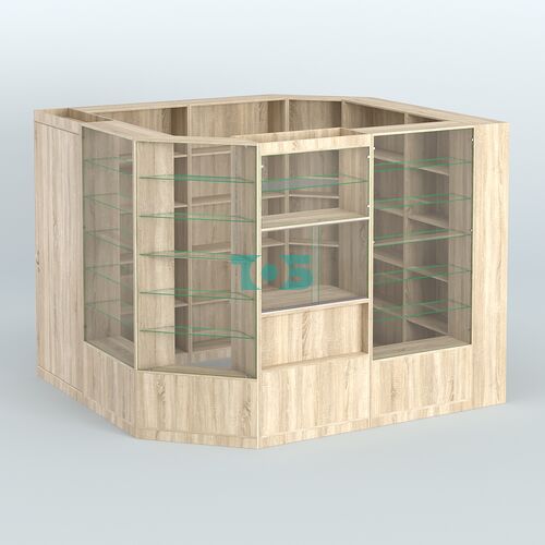 Угловой торговый павильон из ДСП СЭСП №4 (6, 63 кв.м)