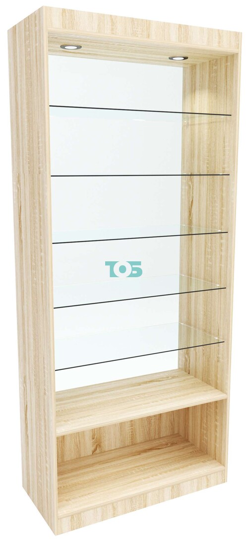 Стеклянная витрина №4 с каркасом из ДСП (без стеклянных дверей)