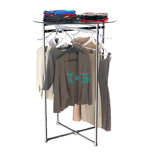 Хромированное вешало Круг №1-1 (верхняя платформа - стекло 8мм)