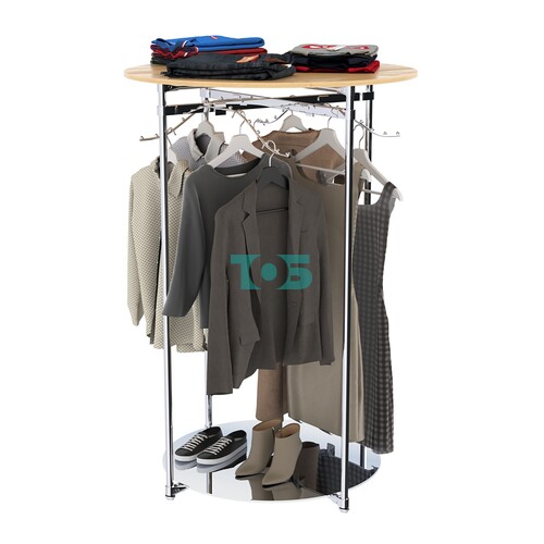 Хромированное вешало Круг №2-3 (низ - зеркальный, верхняя платформа - ДСП 16мм)