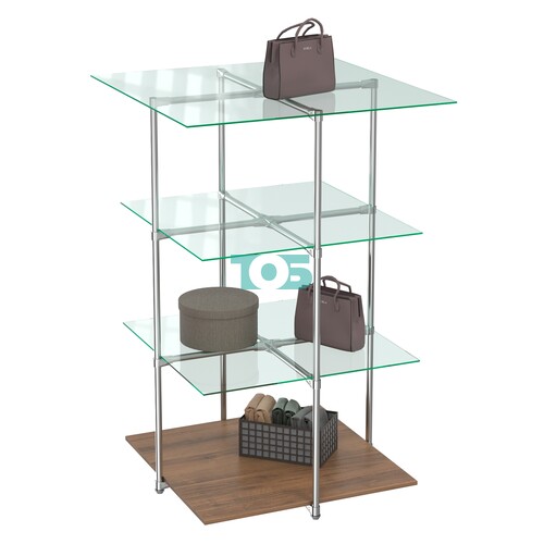 Торговый стенд Экспозиция с полками №1 (с тремя стеклянными полками 6 мм)