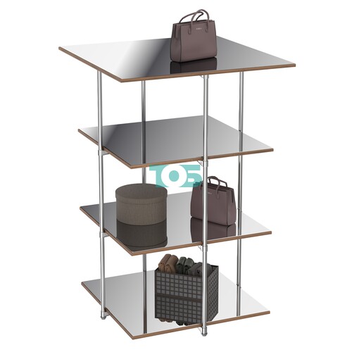 Торговый стенд Экспозиция с полками №4 (с тремя зеркальными полками)