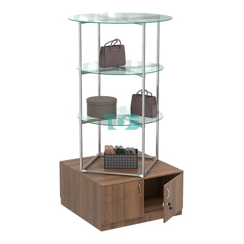 Торговые стенды СФЕРА с полками и тумбами №1 (с двумя стеклянными полками 6мм)