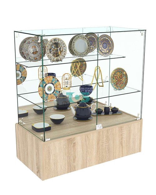 Торговый пристенный прилавок Зеркало на подиуме №102 (закрытый)