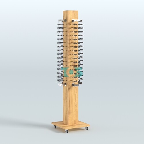 Островная торговая стойка из ДСП для продажи очков №2-Д24 открытого типа