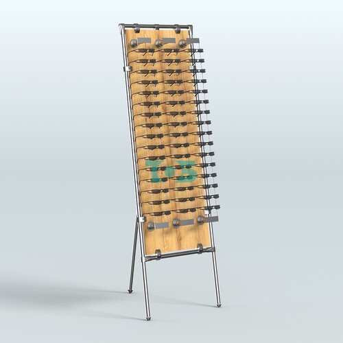 Напольная стойка Хром под очки №3-Д24 (открытого доступа)