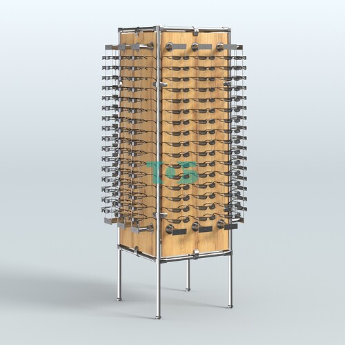 Напольная стойка Хром под очки №4-Д24 (открытого доступа)