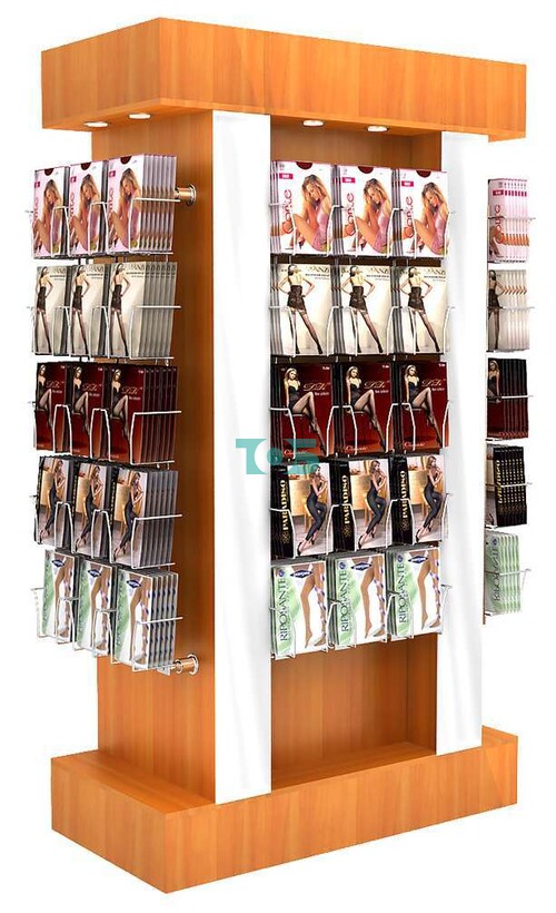 Комплект стеллажей из ДСП с подсветкой для продажи колгот обзорный №1А-Д12