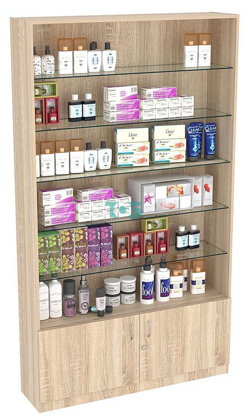 Витрина СЭСП-О №1-1-300 (З/C - ДВП) со стеклянными полками