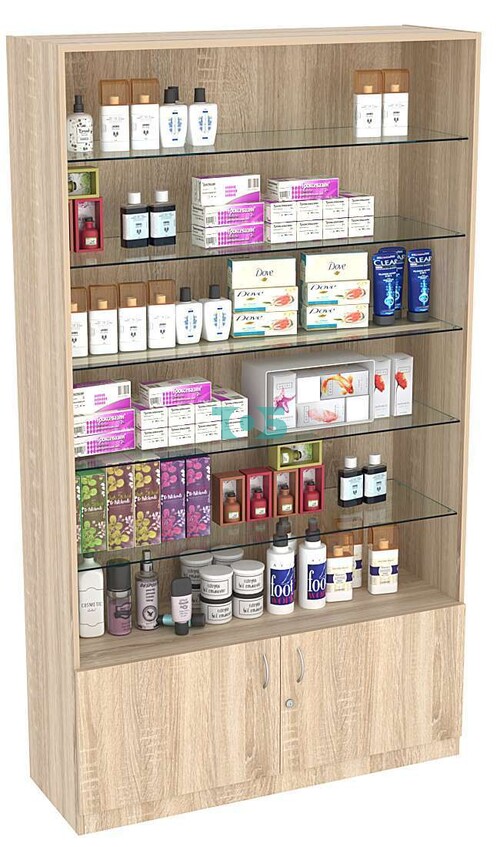 Витрина СЭСП-О №1-1-500 (З/C - ДВП) со стеклянными полками