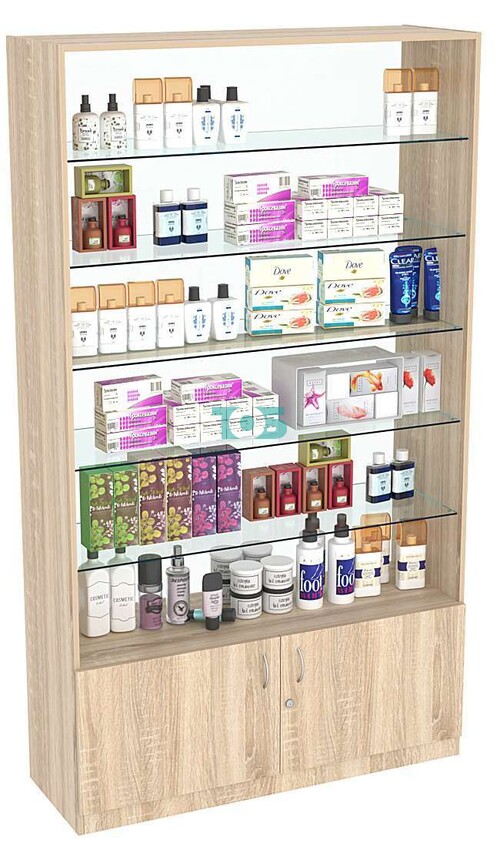 Витрина СЭСП-О №1-1-500 (З/C - Стекло) со стеклянными полками