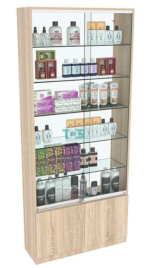 Витрина СЭСП-Z №1-300 (З/C - Стекло) со стеклянными полками и шторками