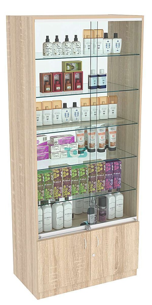 Витрина СЭСП-Z №1-500 (З/C - Стекло) со стеклянными полками и шторками