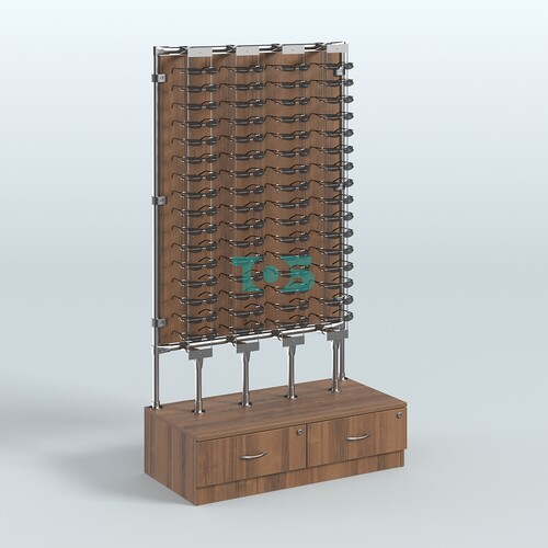 Пристенный стенд для продажи очков З/C-ДСП №ПСДПО-ОД-Т28-Д24 (открытый доступ)