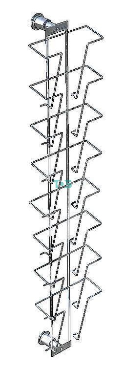 Хромированный настенный дисплей Д-04 с фланцами