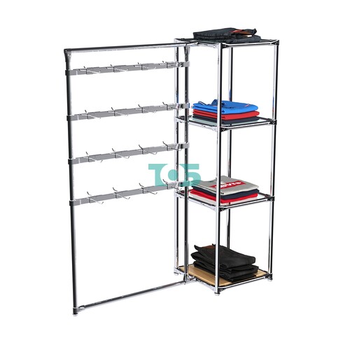 Хромированное вешало ШТАНГА №1-1 с полками стекло 6 мм