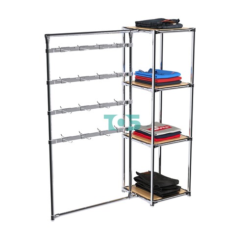 Хромированное вешало ШТАНГА №1-3 с полками ДСП 16 мм