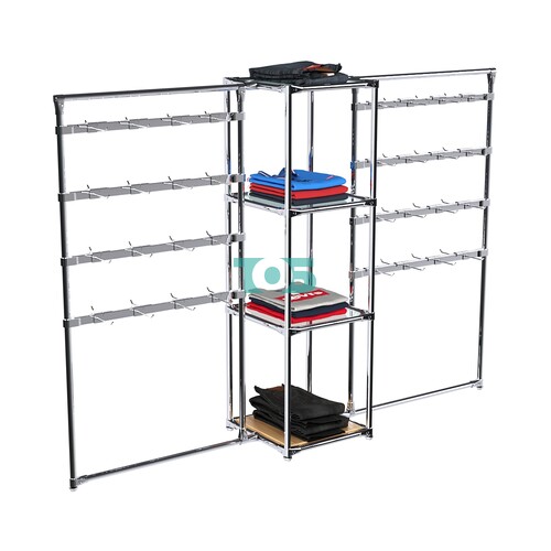 Хромированное вешало ШТАНГА №2-1 с полками стекло 6 мм