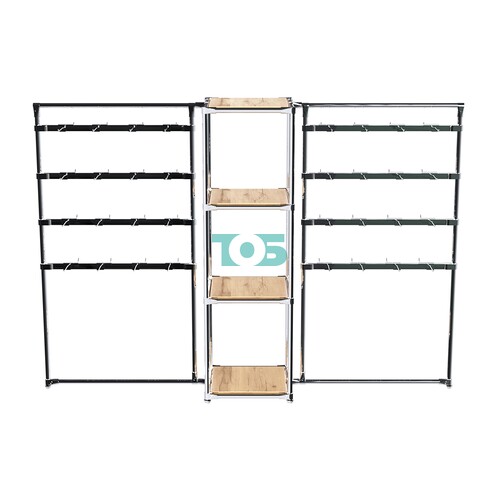 Хромированное вешало ШТАНГА №2-3 с полками ДСП 16 мм