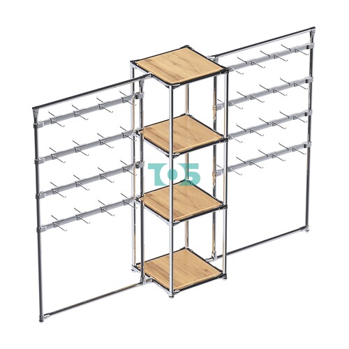 Хромированное вешало ШТАНГА №2-3 с полками ДСП 16 мм
