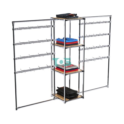 Хромированное вешало ШТАНГА №2-3 с полками ДСП 16 мм