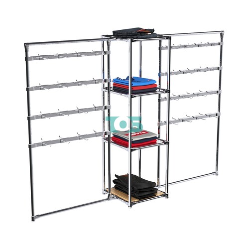 Хромированное вешало ШТАНГА №2-4 с зеркальными полками 4 мм