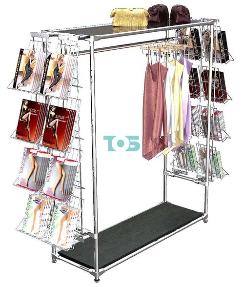Вешало для продажи колгот и одежды с 8 ячейкам и центральной перекладиной TD-10-Д02 №1-2