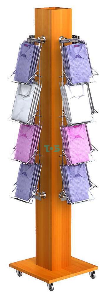 Островная торговая стойка из ДСП для продажи рубашек ОТСДР-Д-02