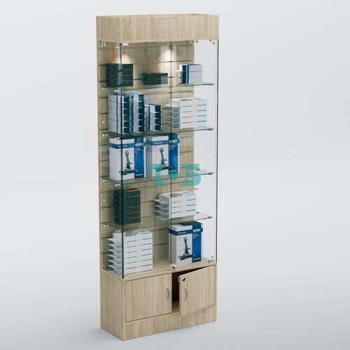 Витрина СЕТЬ №5-П с экономпанелью и полками