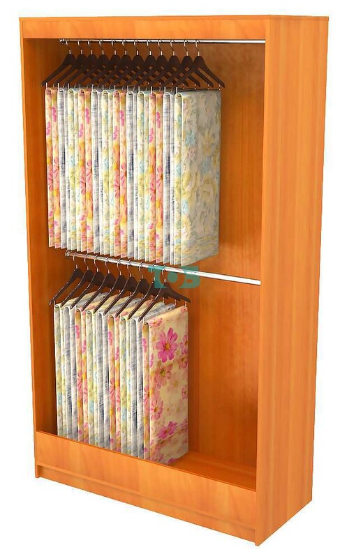 Стеллаж двухуровневый из ДСП для одежды, тканей и штор №4Б-900