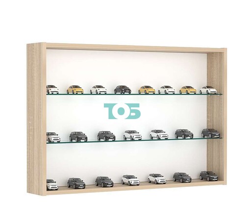 Витрина настенная №3-1Г открытая с двумя полками из стекла