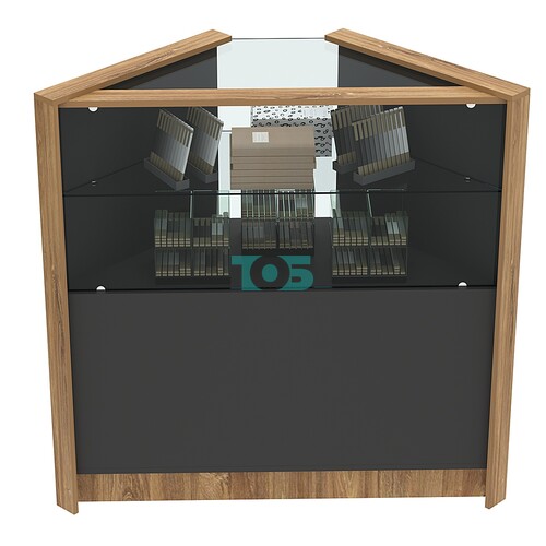 Прилавок из ДСП Модерн №6 угловой с прозрачной полкой