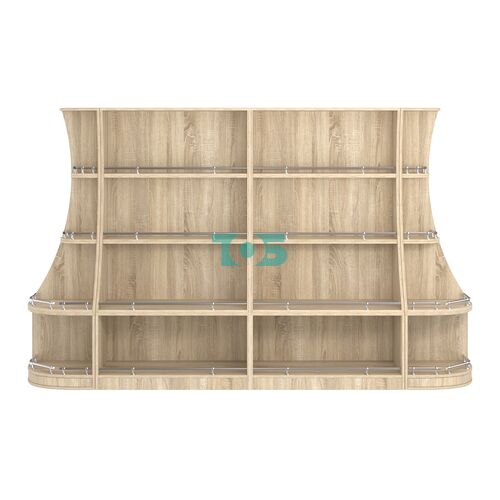 Пристенный низкий стеллаж ГАРАНТ №2-О с ограничителями