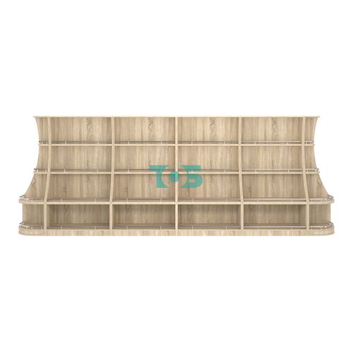 Пристенный низкий стеллаж ГАРАНТ №4-О с ограничителями