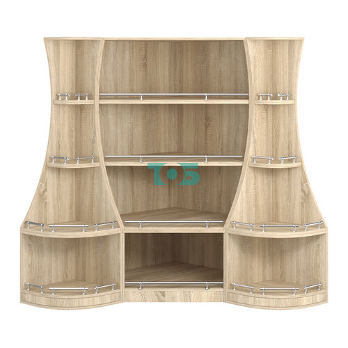 Угловой низкий стеллаж ГАРАНТ №1-О с ограничителями