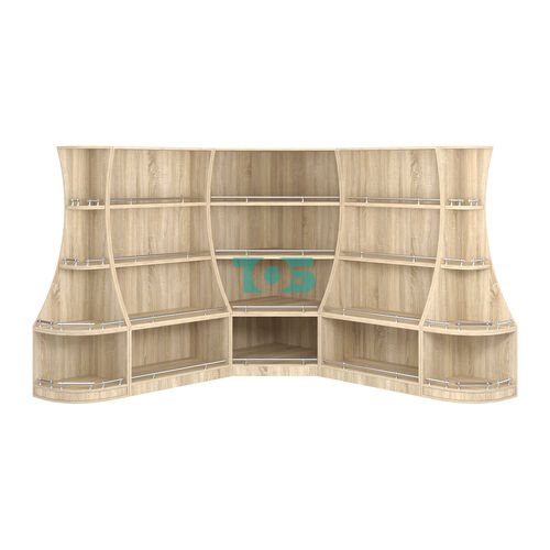 Угловой низкий стеллаж ГАРАНТ №2-О с ограничителями