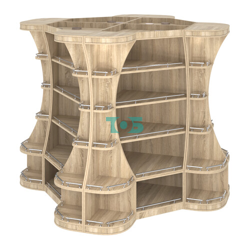 Островной высокий стеллаж ГАРАНТ №6-О с ограничителями
