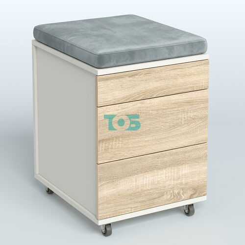 Тумба мобильная Фламинго 2 ящика + 1 ящик-лоток с подушкой