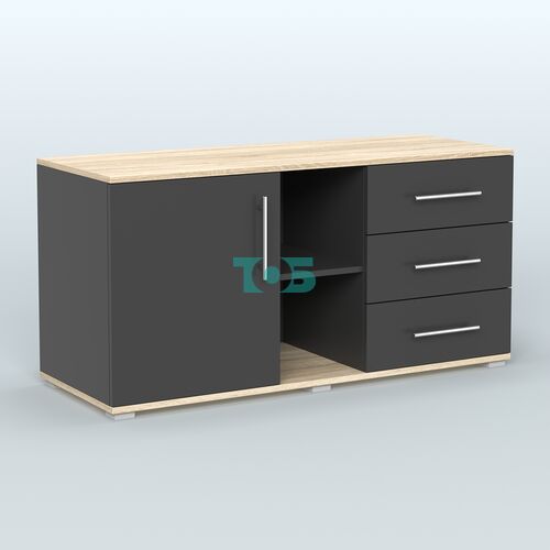 Тумба сервисная Фламинго, цвет антрацит + акация