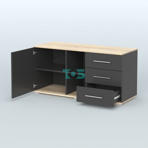 Тумба сервисная Фламинго, цвет антрацит + акация