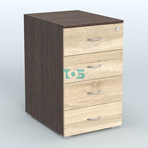 Тумба приставная для компактных столов 4 ящика с замком Тарли