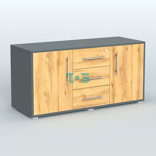 Тумба стационарная для оргтехники, цвет темный дуб