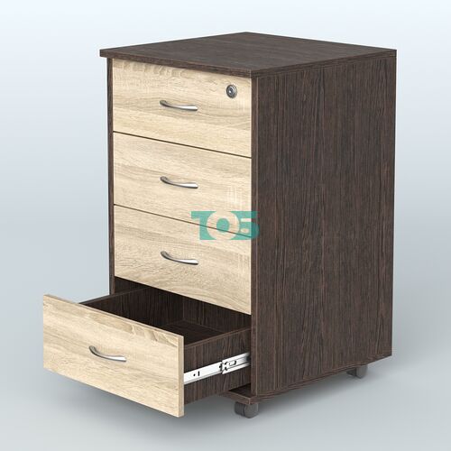 Тумба подкатная 4 ящика, цвет венге