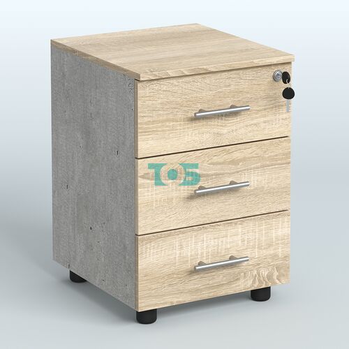 Тумба мобильная Стинг, цвет дуб крафт + белый