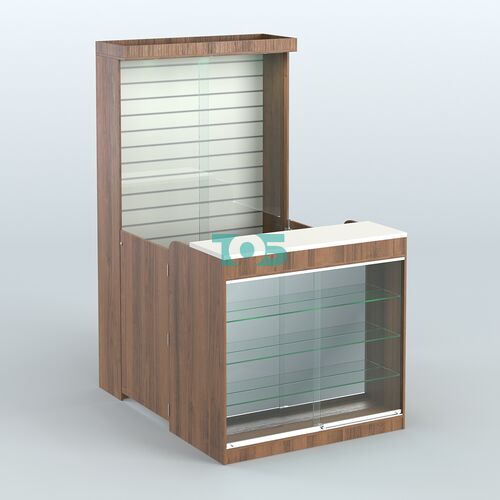 Мини павильон для торговли с фасадной витриной и задней эко-панелью СЛОТ №11 (2 кв.м)