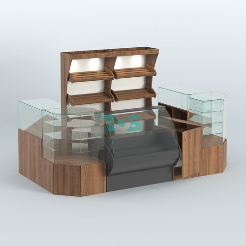 Пристенный небольшой павильон для торговли хлебом и выпечкой №1