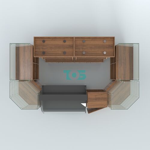 Пристенный небольшой павильон для торговли хлебом и выпечкой №1