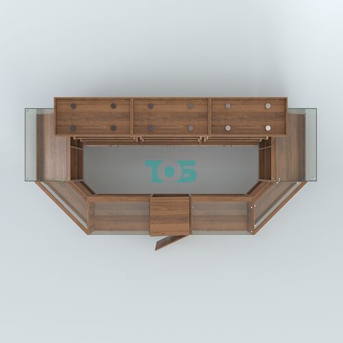 Пристенный павильон с недорогими прилавками для выкладки хлеба и выпечки №3